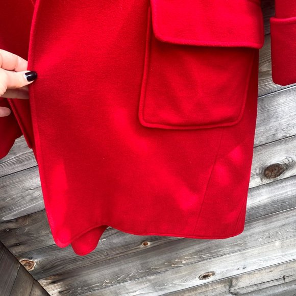 Chanel Women Cashmere/Silk Long Red Coat Coco Chanel Peacoat From France - Picture 7 of 14
